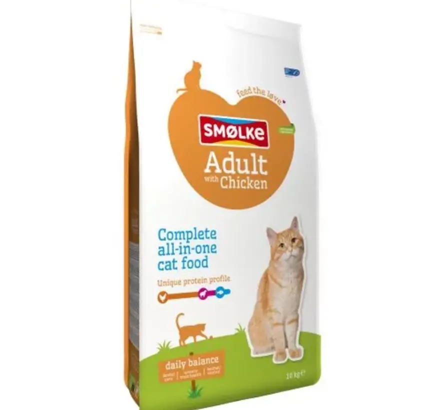 Smølke Adult Kattenvoer Kip 10kg