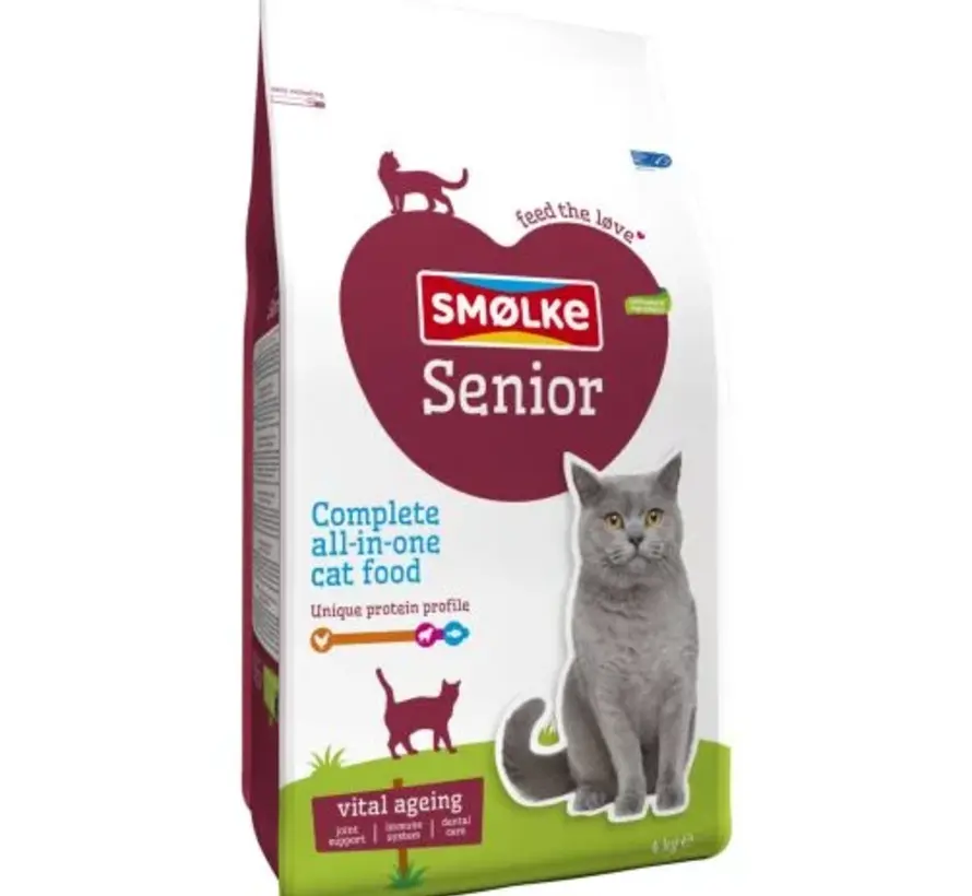 Smølke Senior Kattenvoer Kip Vis 4kg
