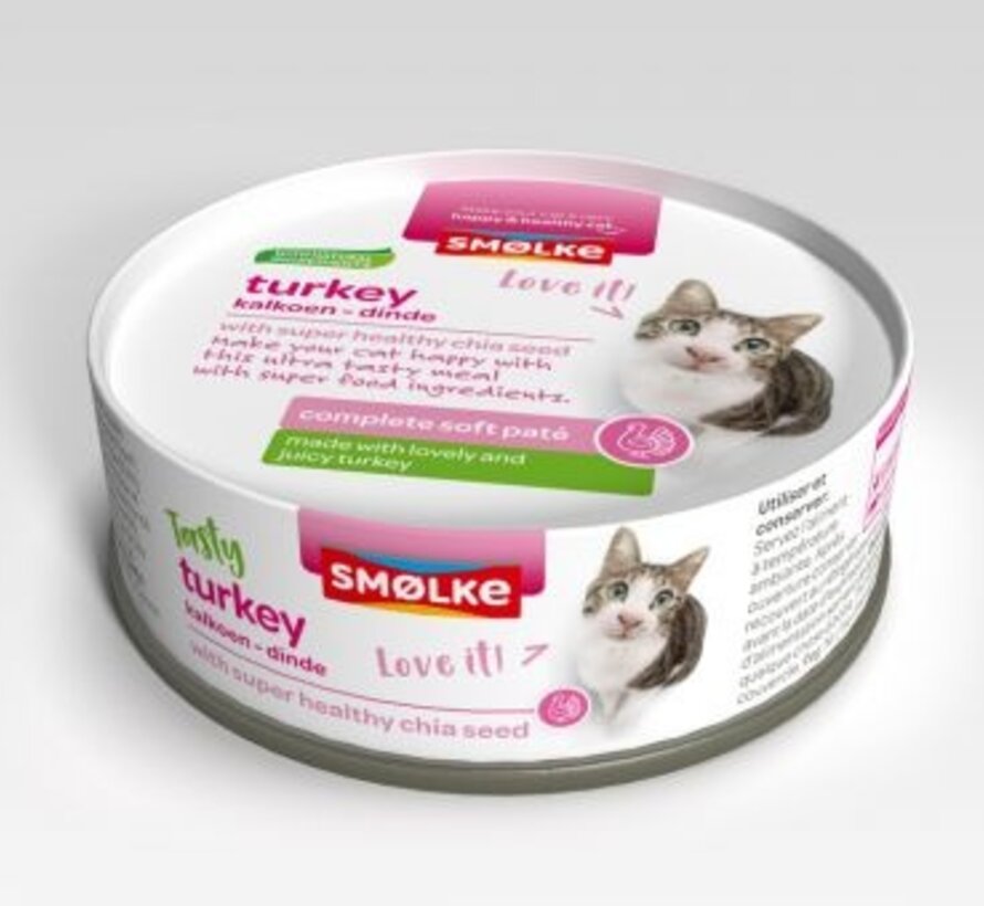 Smølke Soft Paté  Kattenvoer Kalkoen 80g