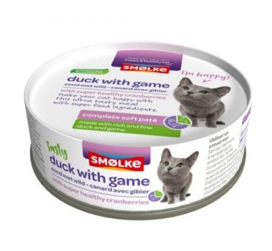 Smølke Soft Paté Kattenvoer Eend Wild 80g
