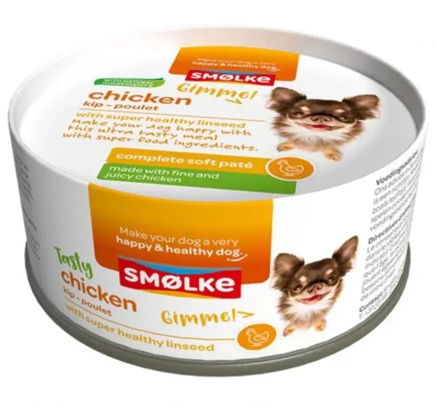 Smølke Complete Soft Paté Hondenvoer Kip 125g