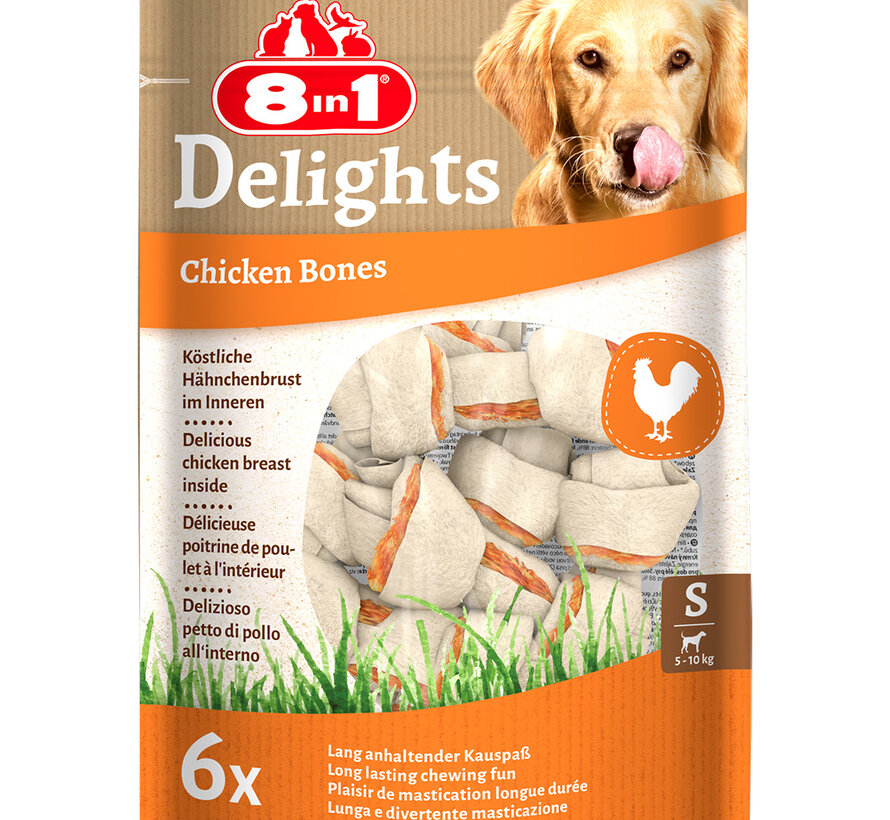 8in1 Delights Bone Kip  Snack 6st