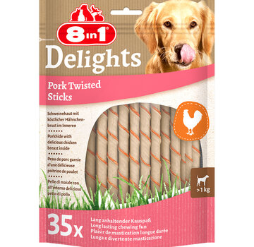 8in1 8in1 Delights Pork Twisted Sticks Snack 35st