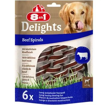 8in1 8in1 Delights Spirals Beef Snack 6st