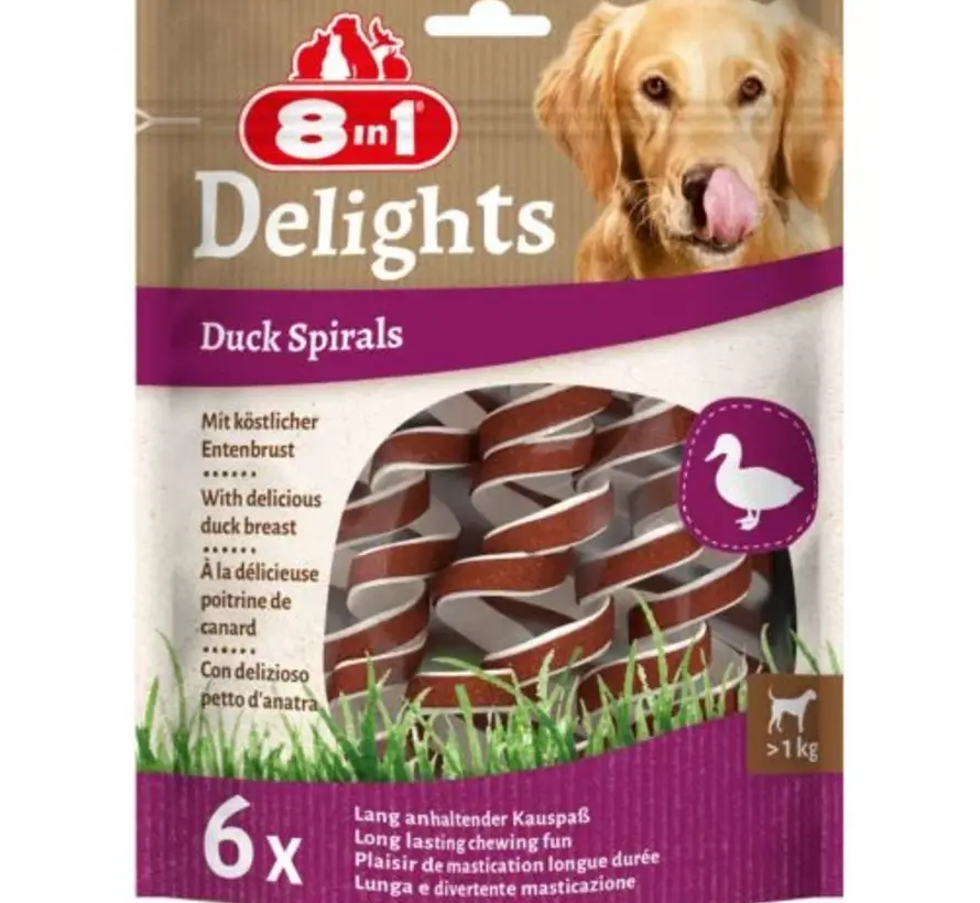 8in1 Delights Spirals Duck Snack 6st