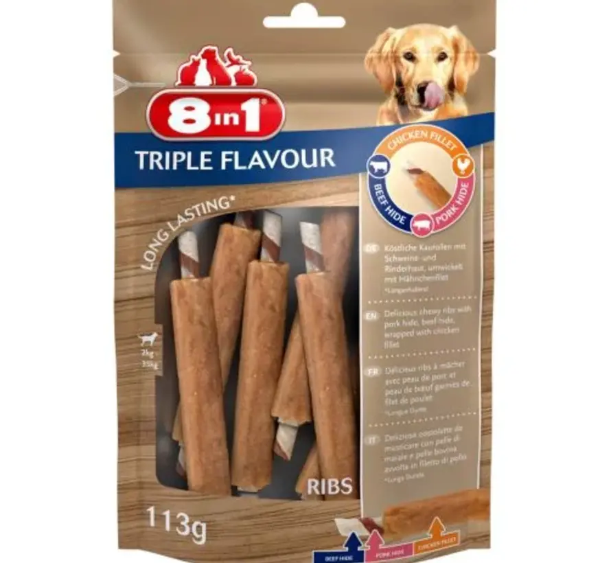 8in1 Triple Flavour Ribs Snack 6st