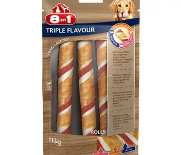 8in1 8in1 Triple Flavour Rolls Snack 3st