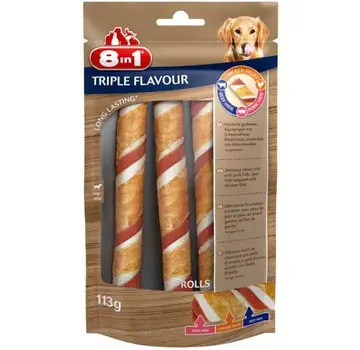 8in1 8in1 Triple Flavour Rolls Snack 3st