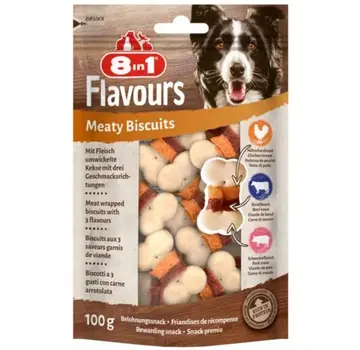 8in1 8in1 Flavours Meaty Biscuits 100gr