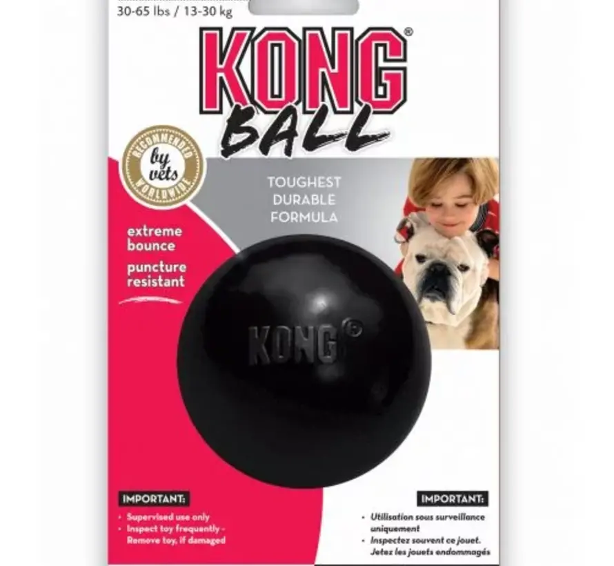 Kong Bal Rubber Zwart M 1st