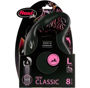 Flexi Flexi New Classic Tape L Zwart 8m