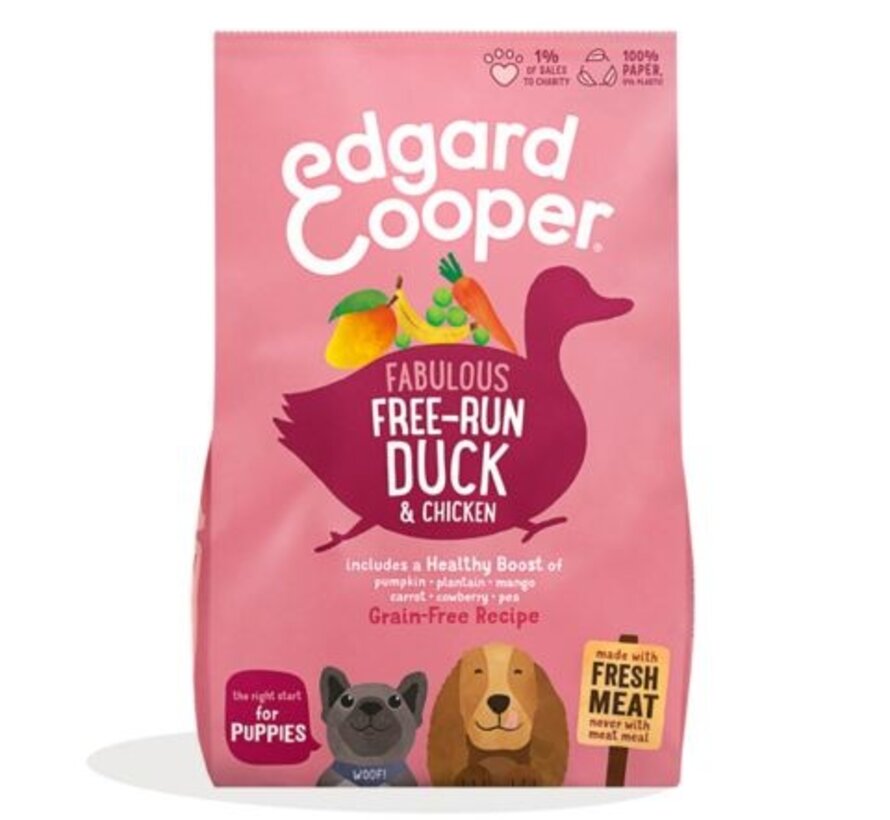 Edgard & Cooper Hondenvoer Puppy Eend & Kip 12kg