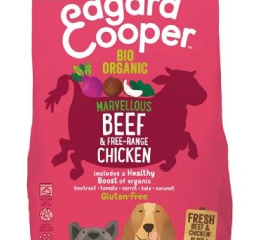 Edgard & Cooper Hondenvoer Adult Bio Rund & Kip 2.5kg
