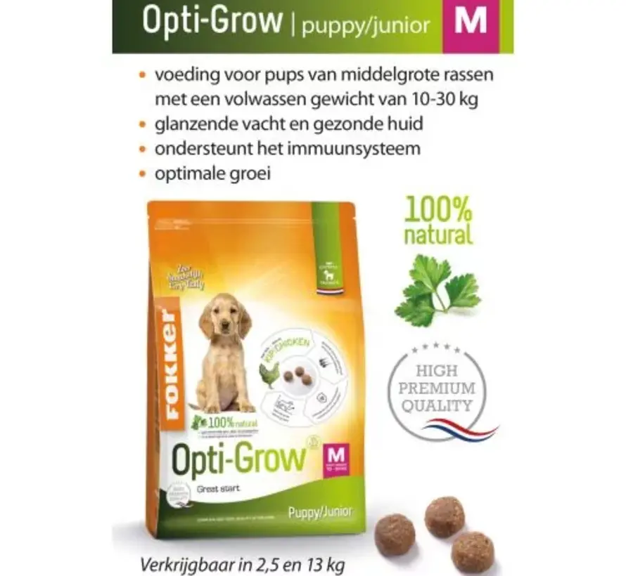 Fokker Dog Opti-Grow Puppy M Kip 13kg