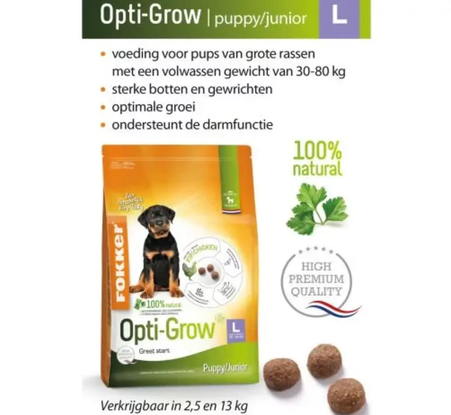 Fokker Dog Opti-Grow Puppy L Kip 13kg
