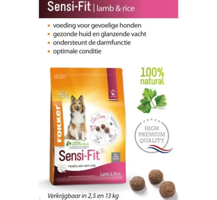 Fokker Dog Sensi-Fit Adult Lam & Rijst 2.5kg