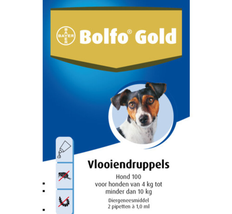 Gold Hond Vlooiendruppels 100 (2 stuks)