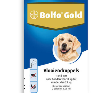 Bolfo Gold Hond Vlooiendruppels 250 (2 stuks)