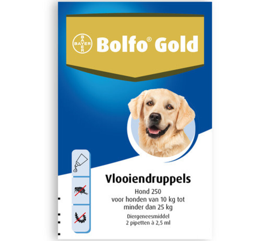 Gold Hond Vlooiendruppels 250 (2 stuks)