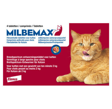 Milbemax Milbemax kat 2-12kg 4 tab Rund