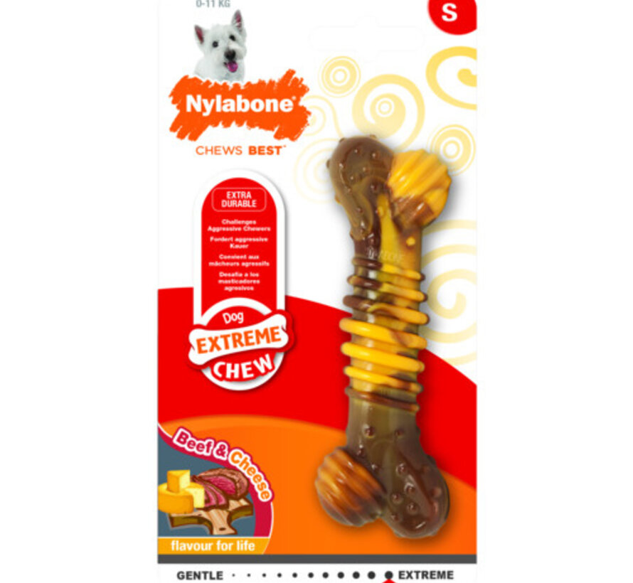 Nylabone Extreme Chew Textured Bone Beef S