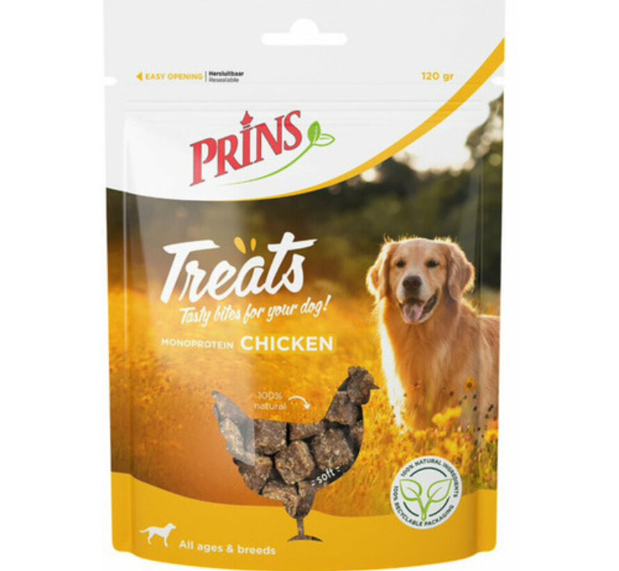 Prins Prins Treats Hondensnacks graanvrij Kip 120g