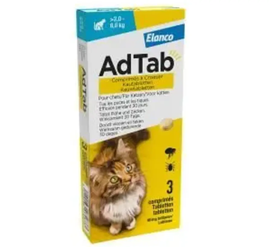 AdTab Kat Kauwtabl >2,0-8,0kg 3tabl