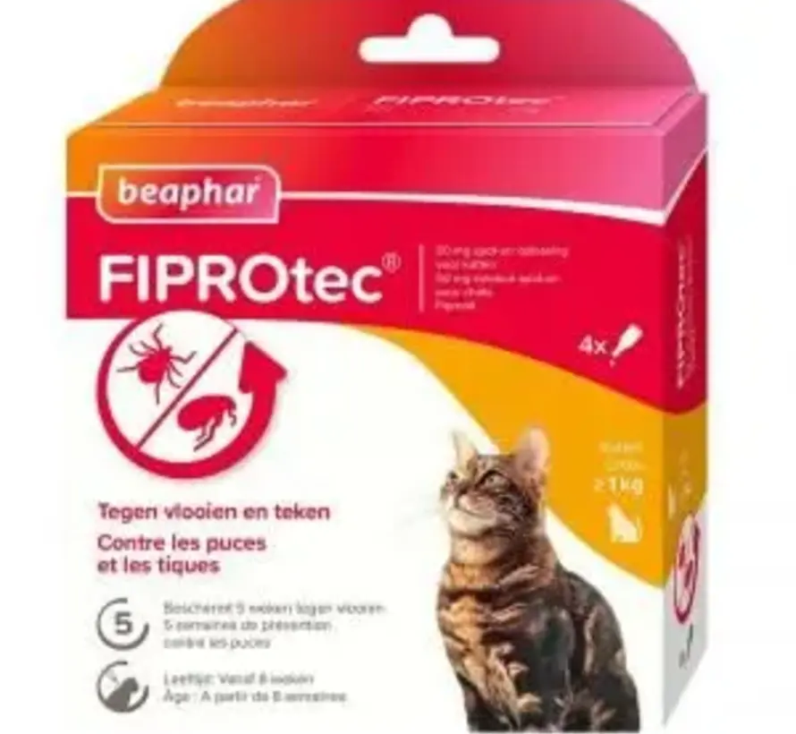 Beaphar FIPROtec Parasietbehandeling Kat 4pip