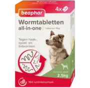 Beaphar Beaphar All-In-One Wormtabletten Hond 2,5-40kg 4tabl