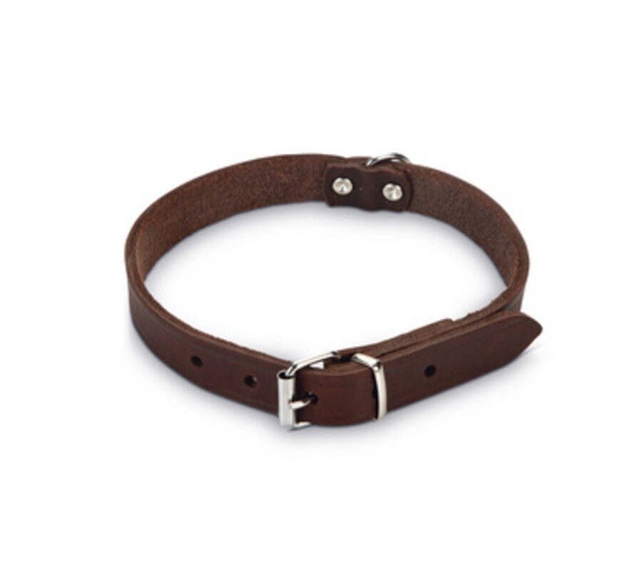 Beeztees Halsband Hond Leer Bruin 35,5-41,5 cm x 18mm
