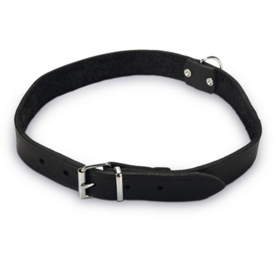 Beeztees Halsband Hond Leer Zwart 47-57 cm x 25mm
