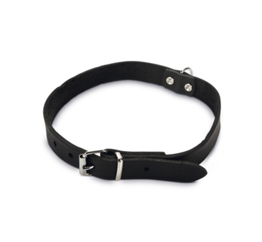 Beeztees Halsband Hond Leer Zwart 17,5-22,5 cm x 10mm