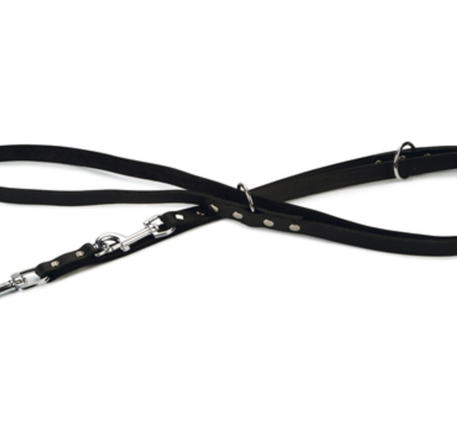 Beeztees Hondenriem Leer Zwart 240x18cm