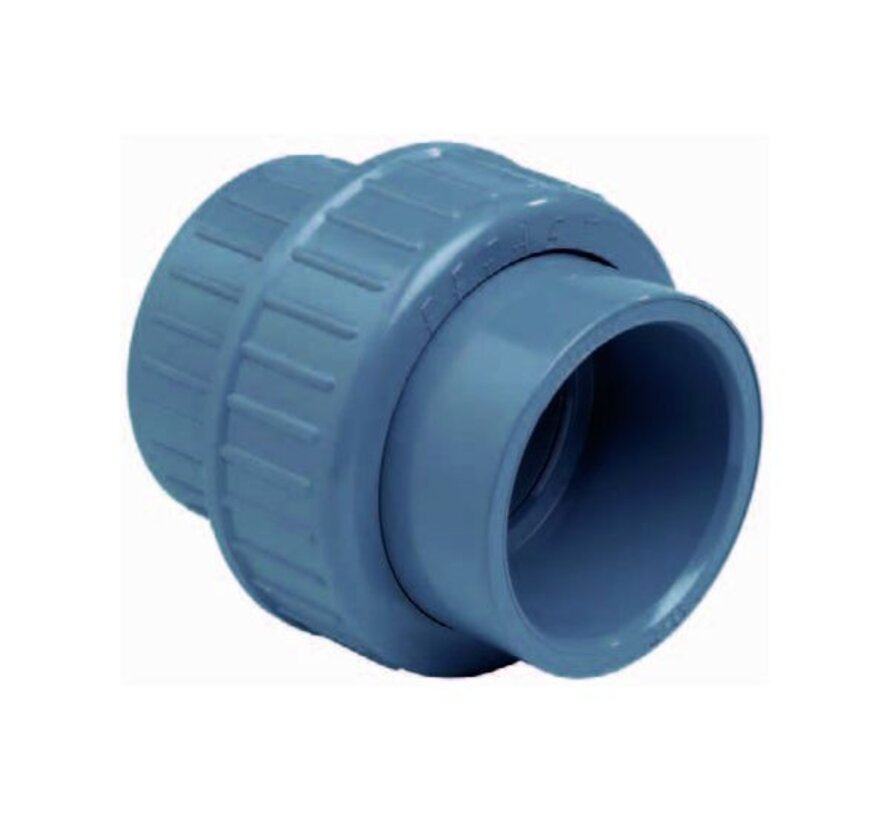 PVC 3/3 koppeling met O-ring 25mm PN16