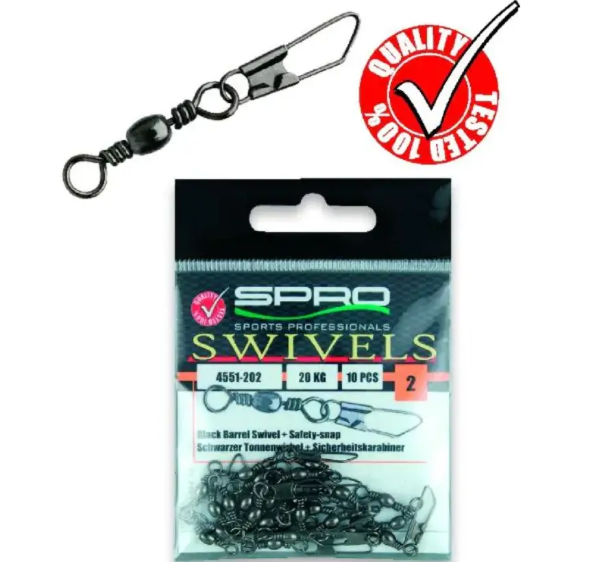 Spro Barrel Swivel + Safety Snap 14 6kg