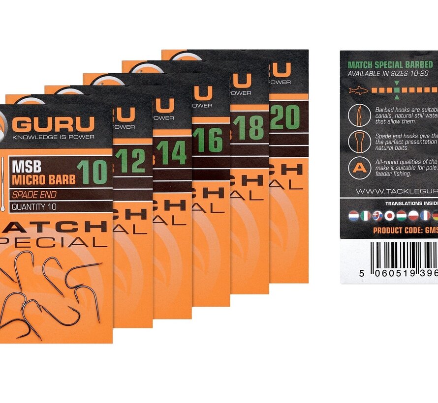 Guru Match Special hook size 10 (Barbed/Spade End)