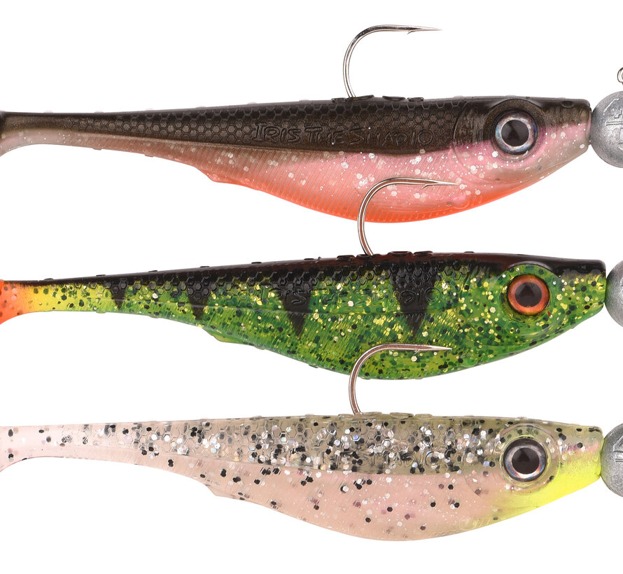 Spro Iris Shad To Go UV Set 8cm 5g (S&P. Perch.Olive) (3 Stuks)