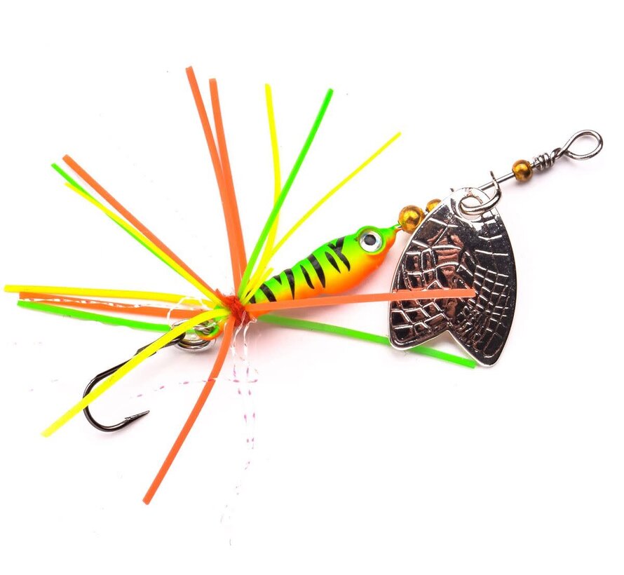 Larva Mayfly Micro Spinner Firetiger Single Hook
