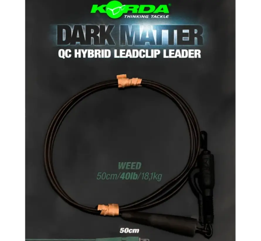 Korda Dark Matter Leader 50 cm QC Hybrid Clip Weed