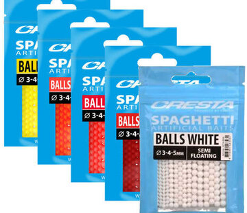 Cresta Cresta Kunstaas Spaghetti Balls / 3, 4 & 5mm White