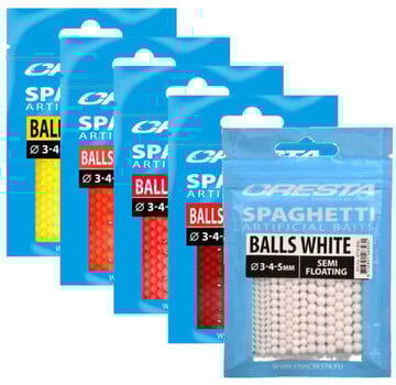 Cresta Cresta Kunstaas Spaghetti Balls / 3, 4 & 5mm White
