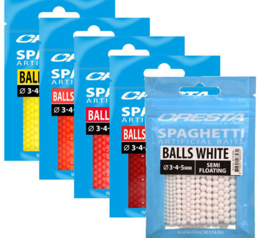 Cresta Kunstaas Spaghetti Balls / 3, 4 & 5mm White