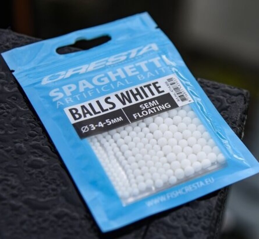 Cresta Kunstaas Spaghetti Balls / 3, 4 & 5mm White