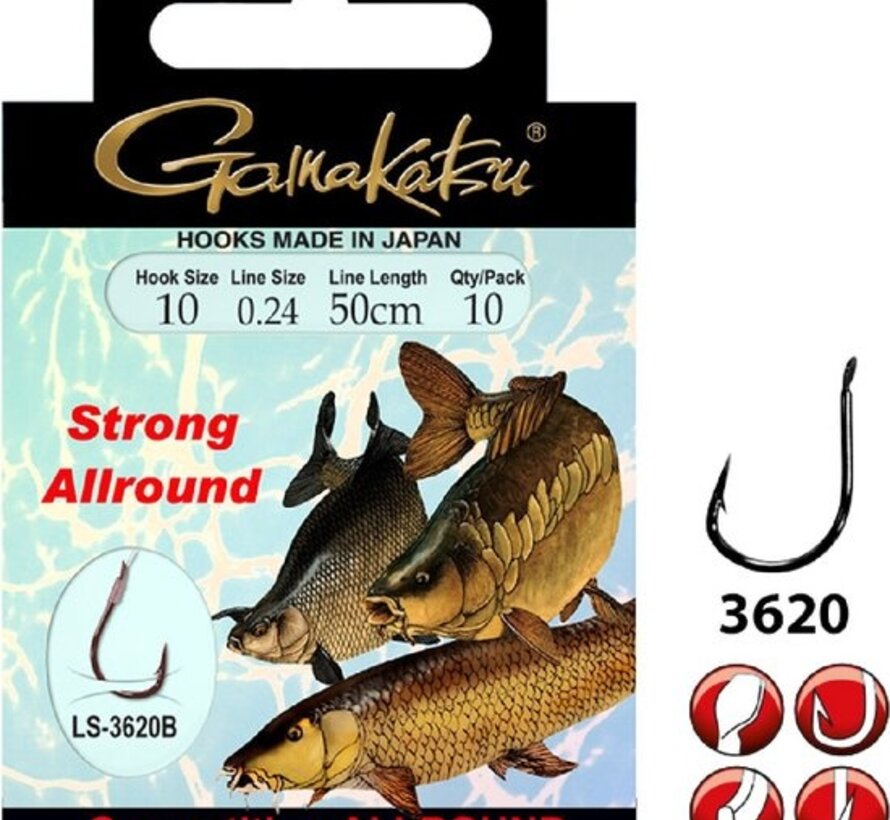 Gamakatsu G-3620B Allround Strong 50cm #10 0,24mm