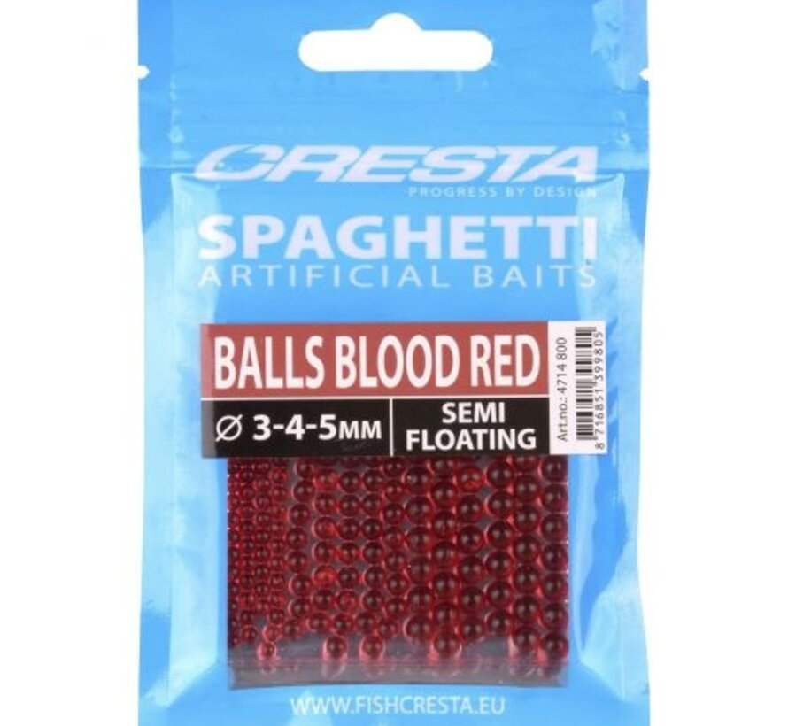 Cresta Kunstaas Spaghetti Balls / 3, 4 & 5mm Red