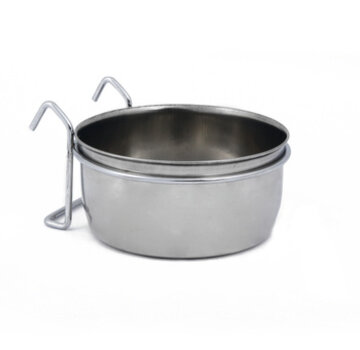 Beeztees Beeztees Coopcup Inox+Houder Hondenvoerbak 0,6L 12,5cm