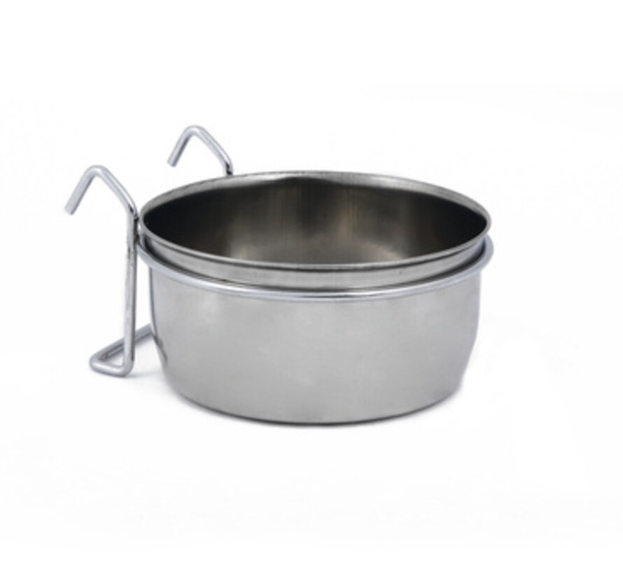 Beeztees Coopcup Inox+Houder Hondenvoerbak 0,6L 12,5cm