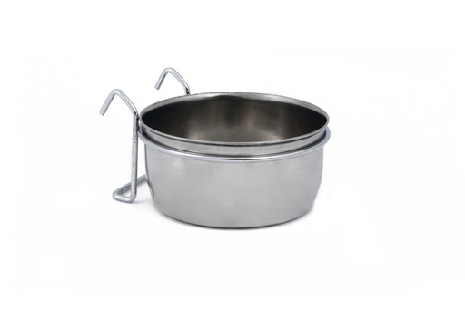 Beeztees Beeztees Coopcup Inox+Houder Hondenvoerbak 0,6L 12,5cm