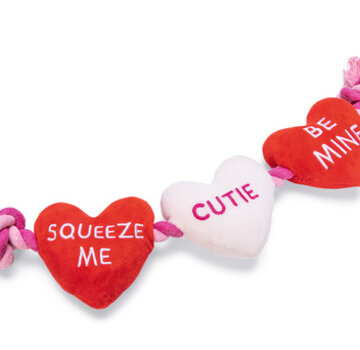 Beeztees Beeztees Flossy Love Katoen/Pluche Rood 45x10x5cm