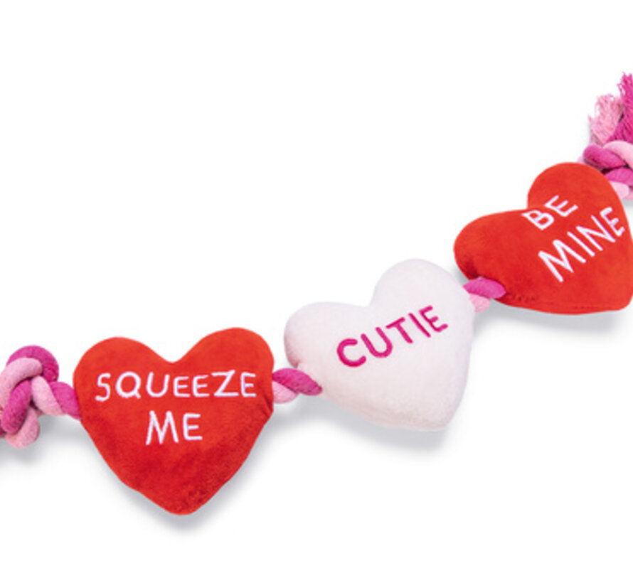 Beeztees Flossy Love Katoen/Pluche Rood 45x10x5cm